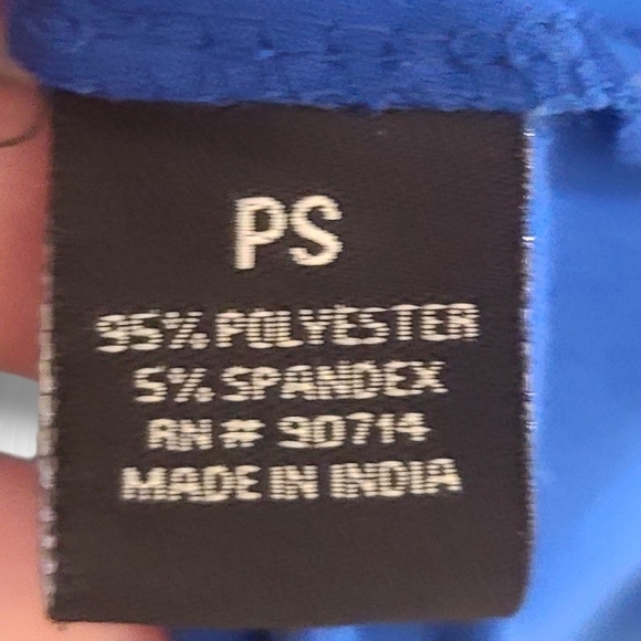 MSK Women's Blue V-Neck Open 3/4 Sleeve Sheath Mini Dress Size Small Petite - Picture 11 of 12